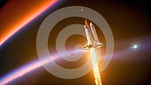 A Composition Of A Wonderful View Of A Space Shuttle Taking Off AI Generative