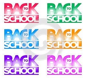 Compositional Inscription Back to school in the form of a logo photo