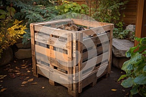 compost bin made from repurposed shipping crate