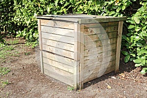 Compost bin with organic material