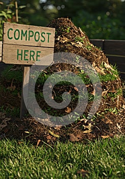 Compost Pile in a Garden