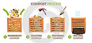 Compost Process Realistic Infographics