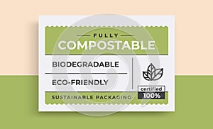 Compostable label vintage. Eco-Friendly material