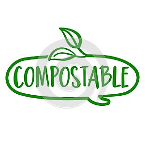 Compostable - logo in speech bubble