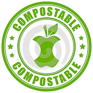 Compostable waste vector label