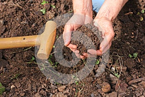 Composted earth with hands