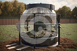 composting system with mechanical turnings device, making it easy to mix and aerate