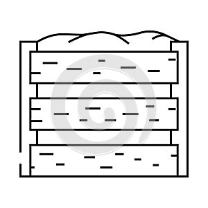 composting waste sorting line icon vector illustration