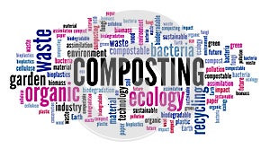 Composting words collage