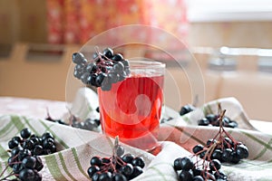 Compote of black chokeberry