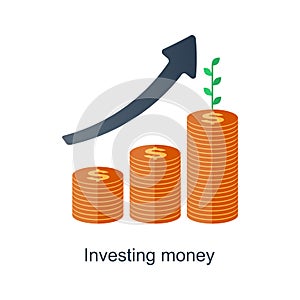 Compound interest concept. Time is money. Future income growth. Pension fund plan. Vector