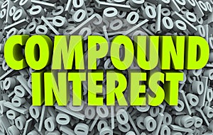 Compound Interest Percent Signs Symbols Earning Saving Money Investment