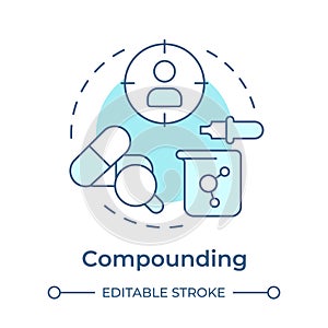 Compounding soft blue concept icon