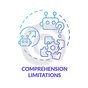 Comprehension limitations blue gradient concept icon