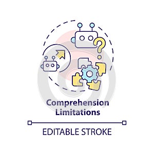 Comprehension limitations multi color concept icon