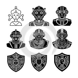 Modern Artificial Intelligence Symbols for Digital and Tech Projects photo