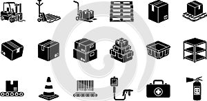 Logistics and Warehouse Icons Set
