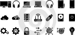 Technology and Digital Icons Set