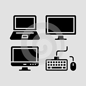 A comprehensive collection of essential computer hardware and peripheral device icons