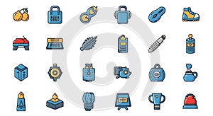 Diverse Flat Design Icon Set of Everyday Objects and Concepts