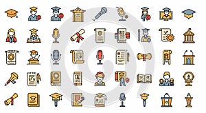 Education and Graduation Icon Set