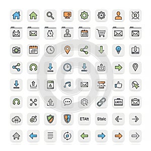 Essential user interface icon collection for web and app design