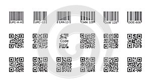 Barcode and QR Code Collection Vector Set