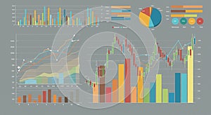 Business Data Analytics Dashboard with Various Charts