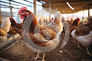 A Comprehensive Glimpse into Poultry Production and Chicken Breeding on a Dedicated Chicken Farm. created with Generative AI