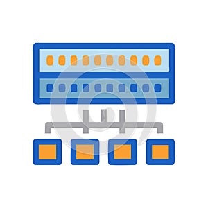 Comprehensive Patch Panel Icon for Networking