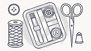 Comprehensive Sewing Kit with Thread, Buttons, Scissors Vector, vector design Generative AI