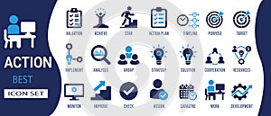 Comprehensive solid icon set .