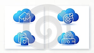 Cloud Computing and Data Management Vector Icon Set