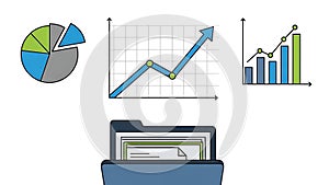 Business Data Visualization and Documentation Icons Set