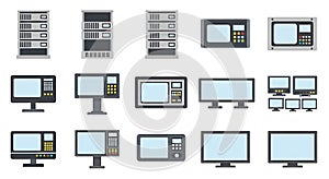 Technology Devices and Monitors Flat Design Vector Set