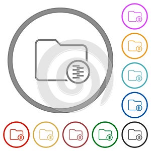 Compress directory outline flat icons with outlines