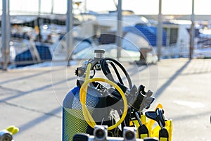 Compressed air cylinders for scuba diving