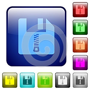 Compressed file color square buttons
