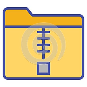 Compressed folder Isolated Vector icon which can easily modify or edit