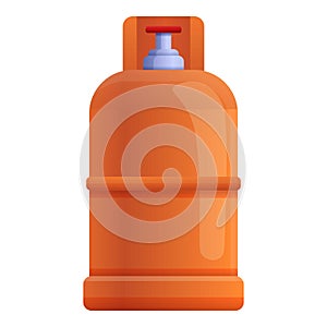 Compressed gas cylinder icon, cartoon style