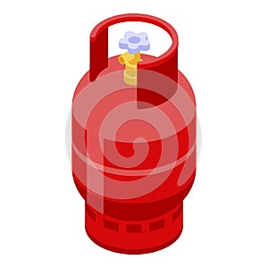 Compressed gas cylinder icon, isometric style