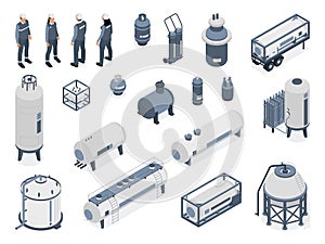 Compressed Gas Isometric Icons
