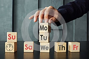 Compressed Workweek is shown on the business photo using the text