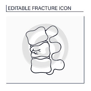 Compression fracture line icon photo