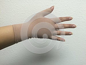 Compression Glove on Hand