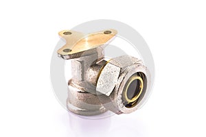 Compression sanitary wall plate fitting