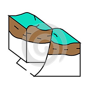 compression thrust earthquake icon color illustration photo