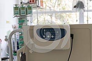 Compressor of anti decubituss mattress on bed in intensive care unit in hospital photo