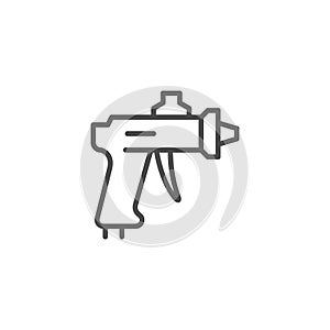 Compressor paint gun line outline icon