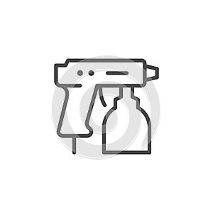 Compressor paint gun line outline icon